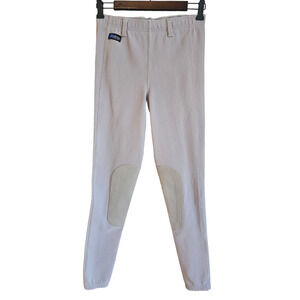 Irideon Breeches Equestrian Riding Pants Knee Patch Tan Girl's Size Large Long